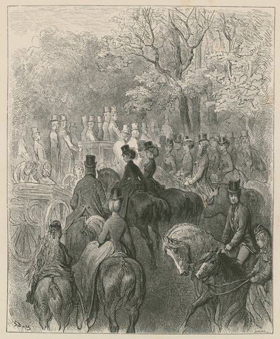 Rotten Row, Hyde Park, London av Gustave Dore