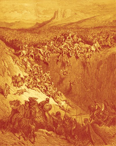 Samson dreper filister med kjevebein av esel, av Doré - Bibelen av Gustave Dore
