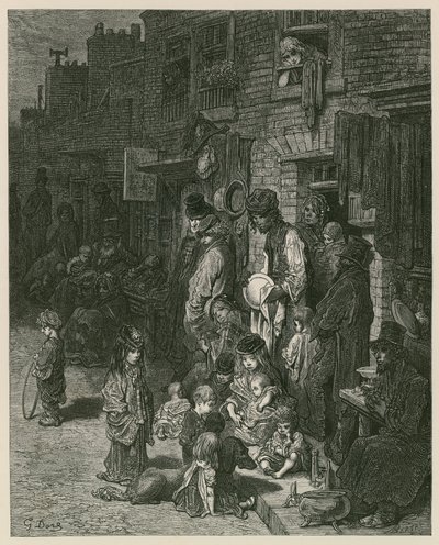 Slums i London (gravering) av Gustave Dore