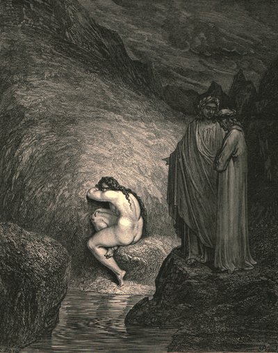 Det er den eldgamle sjelen til elendige Myrrha, c1890. av Gustave Dore
