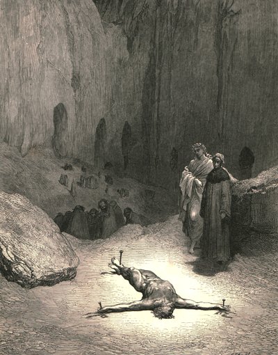 Den gjennomborede ånden ... var han som ga fariseernes råd, ca 1890. av Gustave Dore
