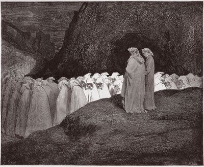 The Divine Comedy (La Divina Commedia, La Divine Comedie), Inferno, Canto 23: Hyklerne henvender seg til Dante - av Dante Alighieri (1265-1321) - Illustrasjon av Gustave Dore (1832-1883) av Gustave Dore
