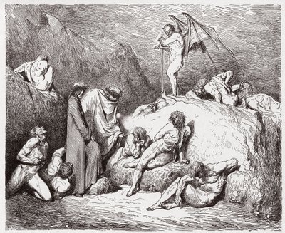 The Divine Comedy (La Divina Commedia, La Divine Comedie), Inferno, Canto 28: Misledte såere av uenighet i den niende bolgia - av Dante Alighieri (1265-1321) - Illustrasjon av Gustave Dore (1832-1883) av Gustave Dore