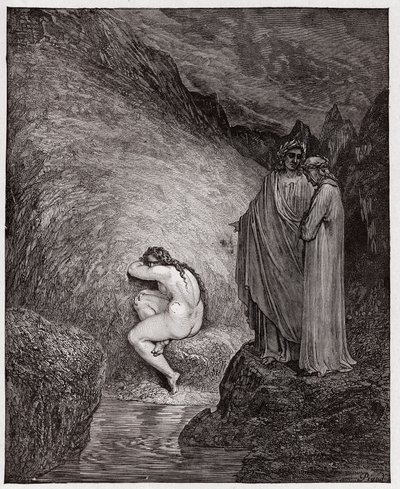 The Divine Comedy (La Divina Commedia, La Divine Comedie), Inferno, Canto 30: Myrrha, fordømt for incest - av Dante Alighieri (1265-1321) - Illustrasjon av Gustave Dore (1832-1883) av Gustave Dore