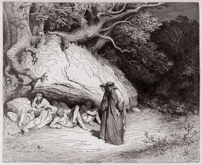 The Divine Comedy (La Divina Commedia, La Divine Comedie), Inferno, Canto 4: The innocent souls in Limbo - av Dante Alighieri (1265-1321) - Illustrasjon av Gustave Dore (1832-1883) av Gustave Dore