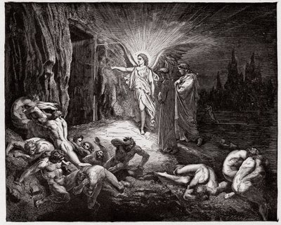 Den guddommelige komedie (La Divina Commedia, La Divine Comedie), Inferno, Canto 9: Engelen åpner portene - av Dante Alighieri (1265-1321) - Illustrasjon av Gustave Dore (1832-1883) av Gustave Dore