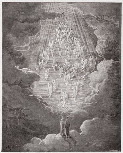 Den guddommelige komedie (La Divina Commedia, La Divine Comedie), Paradiso, Canto 21: Beatrice og Dante i Saturns sfære - av Dante Alighieri (1265-1321) - Illustrasjon av Gustave Dore (1832-1883) av Gustave Dore