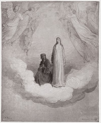 The Divine Comedy (La Divina Commedia, La Divine Comedie), Paradiso, Canto 21: Blessed Beatrice in the seventh circle - av Dante Alighieri (1265-1321) - Illustrasjon av Gustave Dore (1832-1883) av Gustave Dore