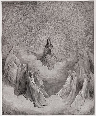 The Divine Comedy (La Divina Commedia, La Divine Comedie), Paradiso, Canto 31: The queen of heaven - av Dante Alighieri (1265-1321) - Illustrasjon av Gustave Dore (1832-1883) av Gustave Dore