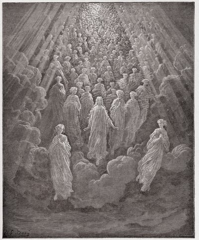 The Divine Comedy (La Divina Commedia, La Divine Comedie), Paradiso, Canto 5: Verten av utallige glødende sjeler i det andre riket - av Dante Alighieri (1265-1321) - Illustrasjon av Gustave Dore (1832-1883) av Gustave Dore