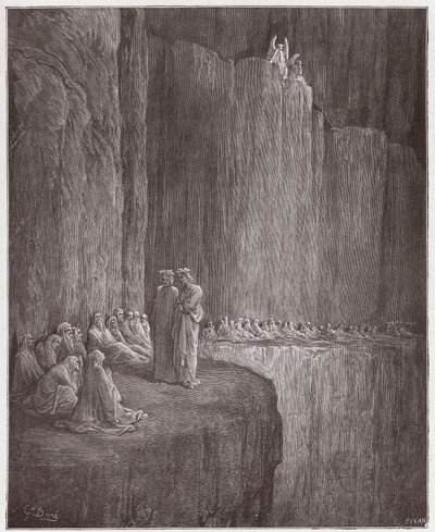 The Divine Comedy (La Divina Commedia, La Divine Comedie), Purgatorio, Canto 13: Sapia renser sitt skyldige liv - av Dante Alighieri (1265-1321) - Illustrasjon av Gustave Dore (1832-1883) av Gustave Dore