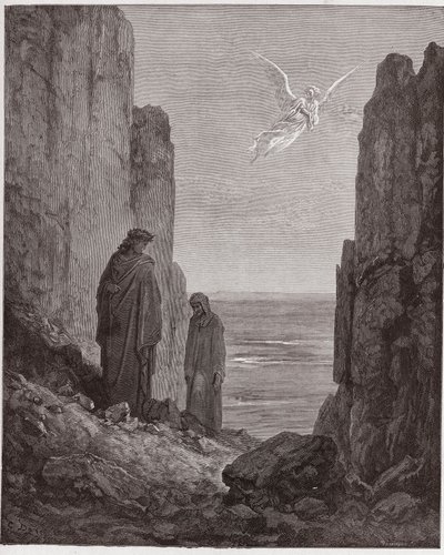 Den guddommelige komedie (La Divina Commedia, La Divine Comedie), Purgatorio, Canto 19: Poetene går opp til den femte sirkelen - av Dante Alighieri (1265-1321) - Illustrasjon av Gustave Dore (1832-1883) av Gustave Dore