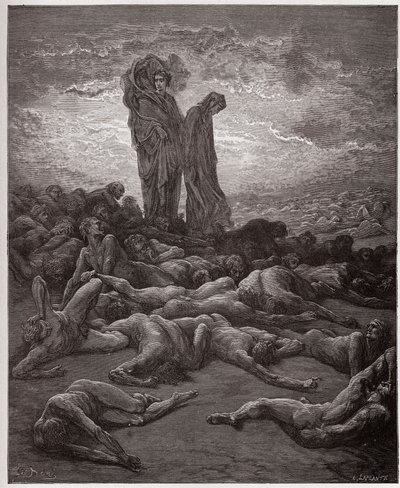 The Divine Comedy (La Divina Commedia, La Divine Comedie), Purgatorio, Canto 20: The souls of the avaricious - av Dante Alighieri (1265-1321) - Illustrasjon av Gustave Dore (1832-1883) av Gustave Dore