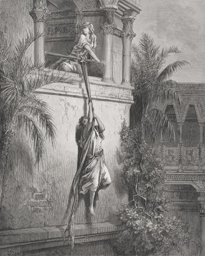 The Escape of David through the Window, illustrasjon fra Dores 