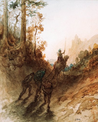 Kjempene er fanget, ca. 1869-83 (akvarell) av Gustave Dore