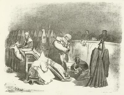 Inkvisisjonen - Tortur ved vann (gravyr) av Gustave Dore