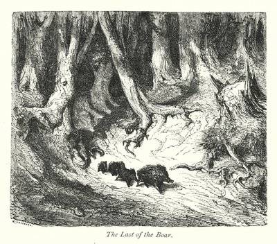 Den siste villsvinen (gravering) av Gustave Dore