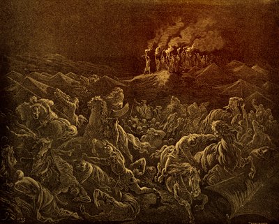 Midianittene drevet på flukt av Doré - Bibelen av Gustave Dore