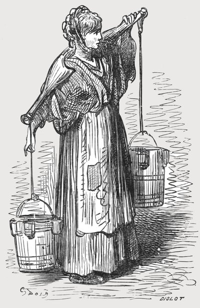 'Mjølkekvinnen', 1872. av Gustave Dore