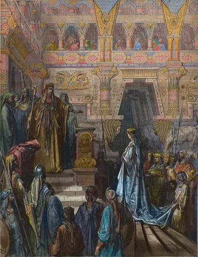 Dronningen av Saba før Salomo Gravert av Gustave Dore av Gustave Dore