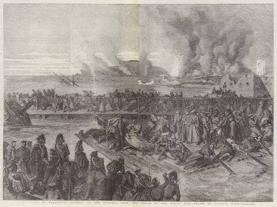 Beleiringen av Sebastopol, russernes retrett fra sør til nordside av Gustave Dore