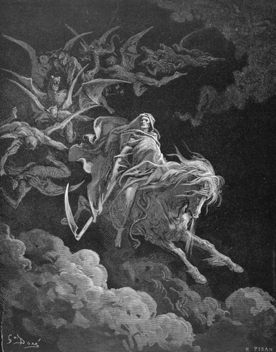 The Vision of Death, gravert av Heliodore Joseph Pisan (1822-90) ca. 1868 av Gustave Dore