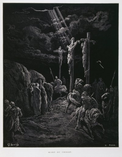 Kristi død på korset, illustrasjon fra Dore-bibelen av Gustave Dore