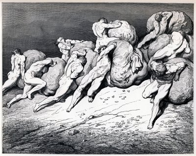 Hamstrene og svinnene, 1857. av Gustave Dore