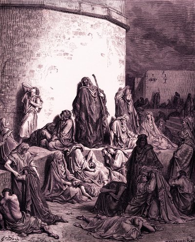 Folket sørger over Jerusalem, av Doré - Bibelen av Gustave Dore
