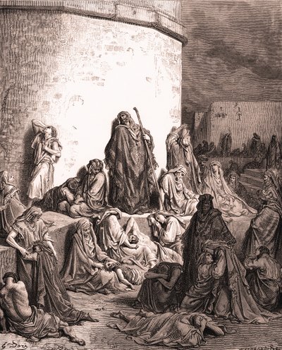 The people mourn over Jerusalem, by Gustave Doré. - Bible av Gustave Dore