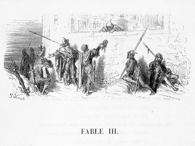 Rotta som trakk seg tilbake fra Verden i Jean de La Fontaines fabler. Illustrasjon av Gustave Doré. av Gustave Dore
