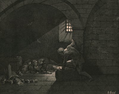 Så fikk fasten mestring av sorgen, c1890. av Gustave Dore