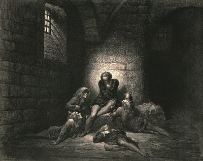 Så, for ikke å gjøre dem tristere, holdt jeg ånden nede i stillhet, c1890. av Gustave Dore
