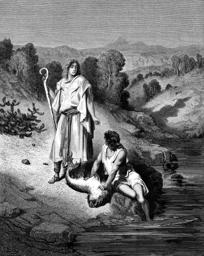 Tobias med erkeengelen Rafael, 1865-1866 av Gustave Dore