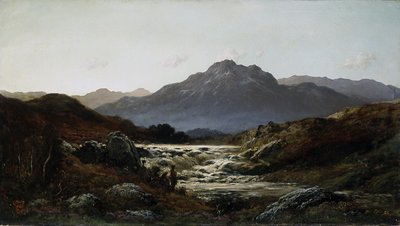 Torrent In The Highlands (olje på lerret) av Gustave Dore