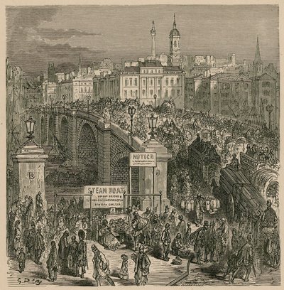 Trafikk på London Bridge av Gustave Dore