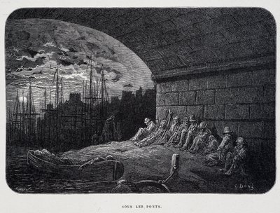 Tramp Under Bridges - i "London" av Gustave Doré av Gustave Dore