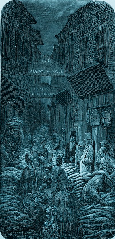 Viktoriansk fiskemarkedsgravering av Gustave Doré av Gustave Dore