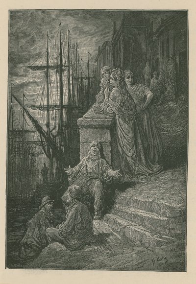 Watermans familie på en trappetur ved Themsen av Gustave Dore