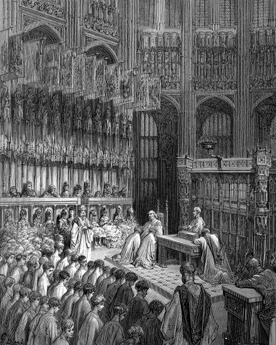 Westminster Abbey - Confirmation of Westminster Boys av Doré av Gustave Dore