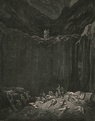 ...allsøkende rettferdighet, dommedag for å straffe falsknere, c1890. av Gustave Dore