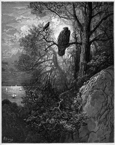 ørnen og skjære - ørnen og skjære - fra "Fables" av Jean de La Fontaine av Gustave Dore