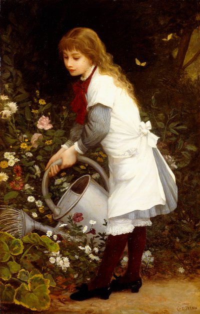 Ung jente i en hage av Gustave Doyen