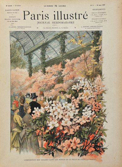 Utstilling av azaleer i drivhusene i byen Paris (Serres d