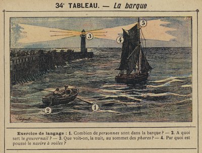La barque (farge litho) av Gustave Fraipont