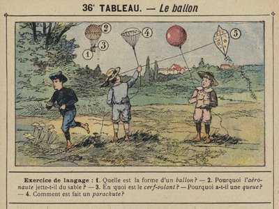 Le ballon (farge litho) av Gustave Fraipont