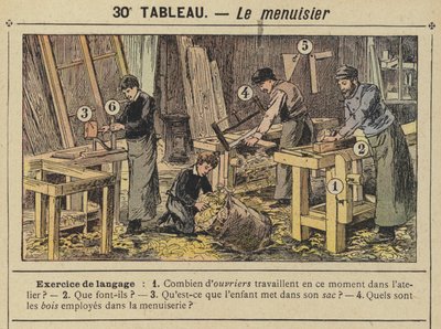 The Carpenter (farge litho) av Gustave Fraipont