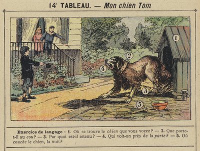 Min hund Tom (farge litho) av Gustave Fraipont