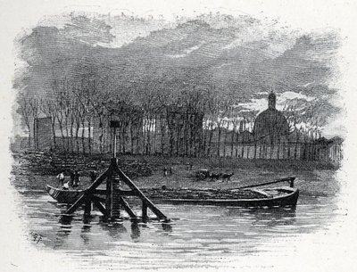Utsikt over vannkranen til quai d'Austerlitz og Salpetriere av Gustave Fraipont