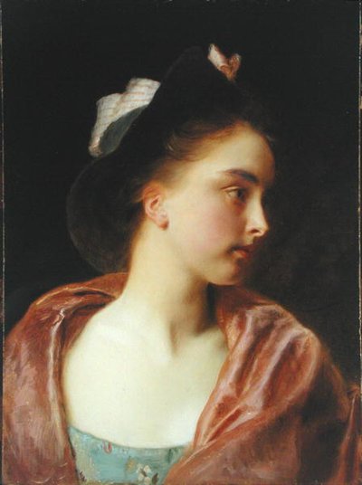 Maud (olje på vugget panel) av Gustave Jacquet
